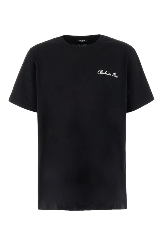 Balmain Paris Embroidered T-Shirt- Black