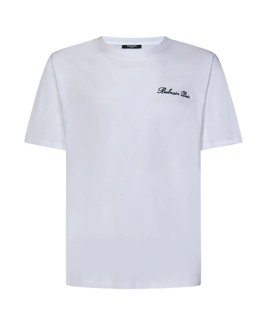 Balmain Paris Embroidered T-Shirt- White